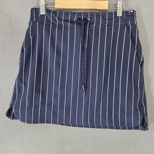 Athleta Athletic Womens Skort Size 4 Navy Blue Pin Stripe Golf Tennis Drawstring